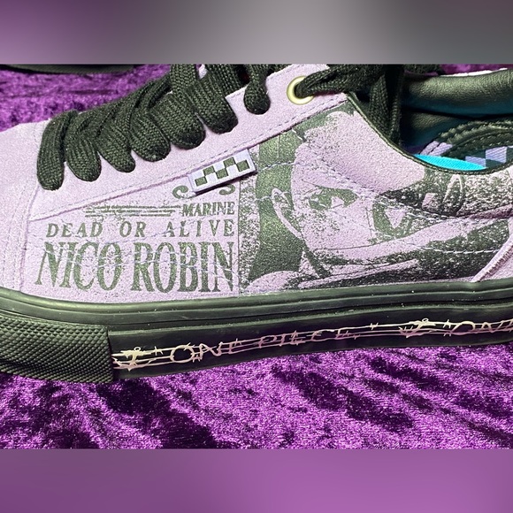 VANS x One Piece Skate Old Skool Shoes Mens 7 Purple GUC - Picture 14 of 14